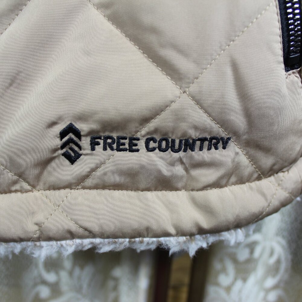 Free Country Reversible Zippered Quilted Fleece Puffer Vest NWT Size Small-DS1 - Picture 6 of 7
